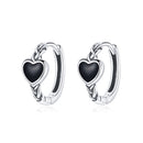 925 Sterling Silver Oxidized Enamel Earrings for Women - 1.2*0.5 cm