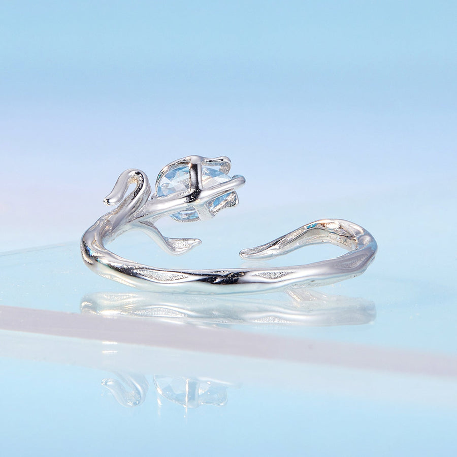 925 Sterling Silver 1.9mm Synthetic Spinel Ring for Women