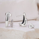 925 Sterling Silver Earrings with Pavé Setting CZ