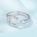 925 Sterling Silver & White Gold Plated Pavé CZ Ring