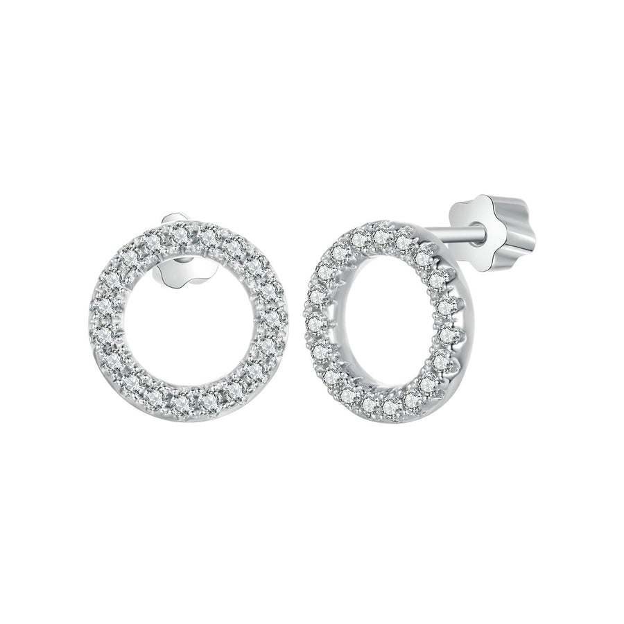 925 Sterling Silver 10mm Moissanite Earrings for Women