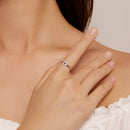 925 Sterling Silver Plated Platinum Ring with Pavé Setting for Men