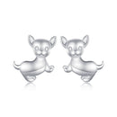 925 Sterling Silver Earrings Plated Platinum 10*12mm for Women