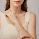 925 Sterling Silver Plated White Gold Adjustable Bracelet for Women