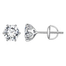 925 Sterling Silver 6.5mm Moissanite Earrings for Women