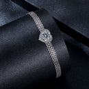 925 Sterling Silver & 1 Carat Moissanite & CZ White Gold Plated Bracelet for Women