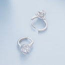 925 Sterling Silver Earrings with CZ and Platinum Plating, Size 13*7mm for Women