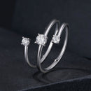 925 Sterling Silver 3mm Moissanite Ring for Women