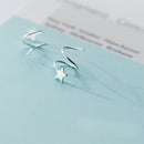 925 Sterling Silver Pentagram Earrings