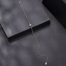925 Sterling Silver Moissanite Bracelet 15+6cm, Plated White Gold, for Women