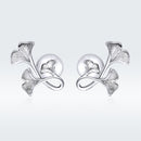 925 Sterling Silver Plated Platinum Wiredrawing Earrings