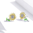 925 Sterling Silver Plated Gold Earrings with Enamel Process