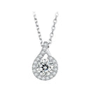 925 Sterling Silver Moissanite Necklace with CZ, 400mm Length, 15x10mm Pendant for Women