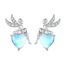 925 Sterling Silver Moonstone CZ Earrings for Women