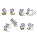 925 Sterling Silver Earrings with Pavé Setting CZ in White Gold