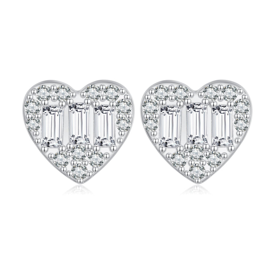 925 Sterling Silver Earrings with Pavé Set CZ