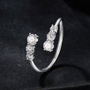 925 Sterling Silver Moissanite Ring for Women - Size E - Plated White Gold
