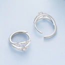 925 Sterling Silver Earrings with Pavé Setting CZ in White Gold for Women