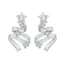 925 Sterling Silver Earrings with White Gold Plating and CZ