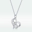 925 Sterling Silver Adjustable CZ Pendant Necklace