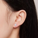 925 Sterling Silver Opal Nanometer Stone Enamel Earrings for Women