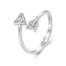925 Sterling Silver White Gold Plated Pavé CZ Rings for Women