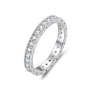 925 Sterling Silver S925 Pavé Setting CZ Ring for Women, Size 6.0, Width 2.6mm