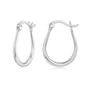 925 Sterling Silver Earrings for Women - 2.9x0.2cm, Plated White Gold, Style L