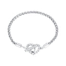 925 Sterling Silver 3.0mm Plated Platinum Bracelet Size 17.0 for Women