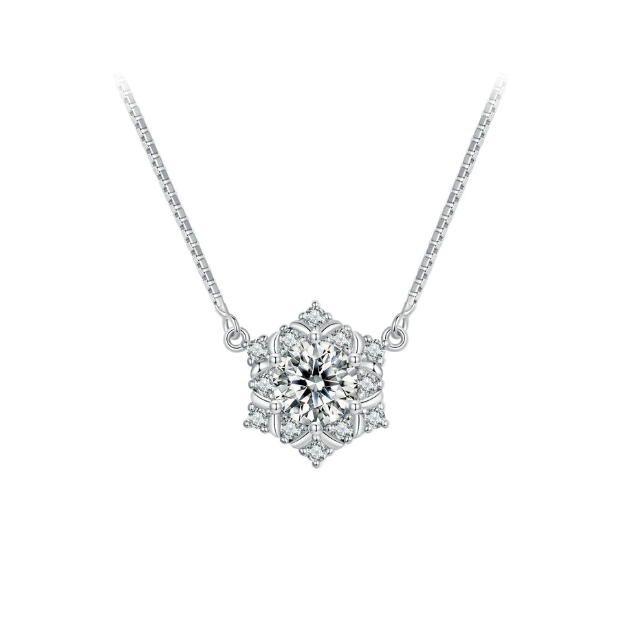 925 Sterling Silver Necklace with Pavé Setting CZ - Length 400+50mm - Women