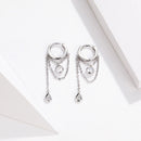 925 Platinum Plated Pavé Setting CZ Earrings