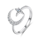 925 Sterling Silver Moissanite 0.25cm White Gold Plated Ring - Size E for Women