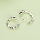 925 Sterling Silver Earrings for Women, Oxidized Silver, 1.4x0.35 cm