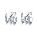 S925 Sterling Silver Platinum Plated Pavé Setting CZ Earrings