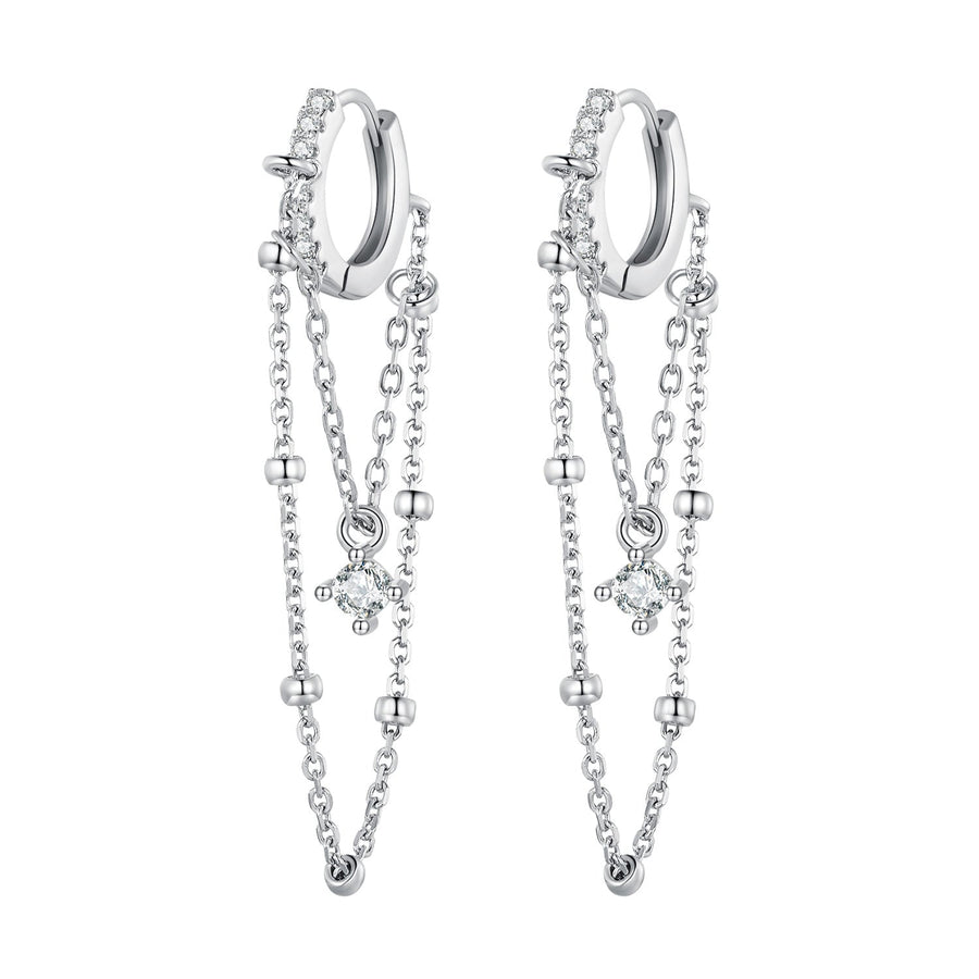 925 Sterling Silver Pavé Setting CZ Earrings for Women