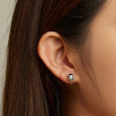 925 Sterling Silver Earrings with CZ and Oxidized Finish for Women