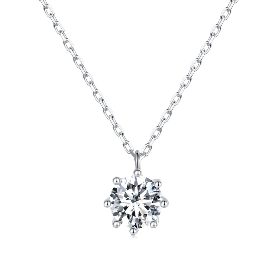 925 Sterling Silver Plated Platinum Moissanite Necklace 39+5cm for Women
