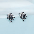925 Sterling Silver Earrings with Pavé Setting CZ, Size 0.8*0.7cm for Women