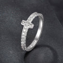 925 Sterling Silver Moissanite Ring in Size 6
