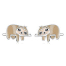 925 Sterling Silver Enamel Oxidized Earrings for Women, 0.7*1.2cm
