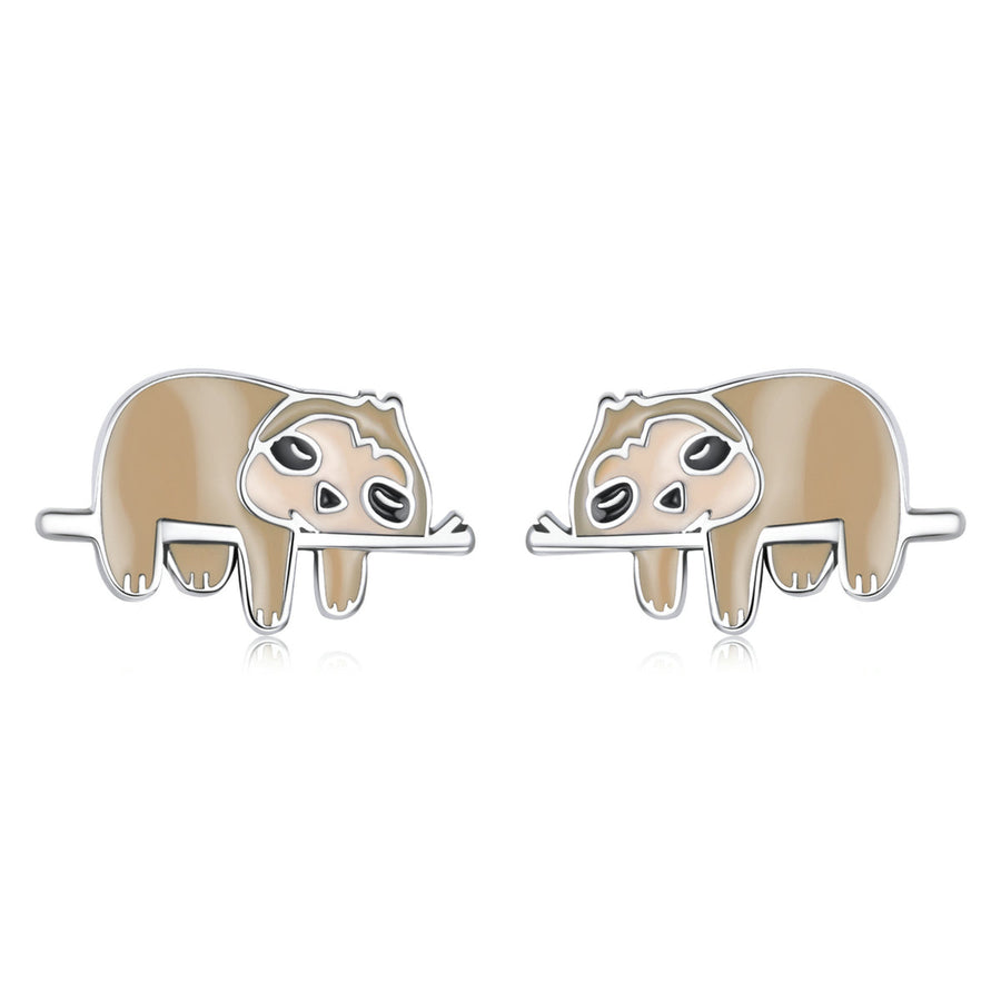 925 Sterling Silver Enamel Oxidized Earrings for Women, 0.7*1.2cm