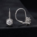 925 Sterling Silver Moissanite Earrings with CZ in White Gold, 1.8cm for Women