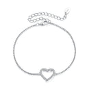 925 Sterling Silver Plated White Gold Moissanite Bracelet for Women