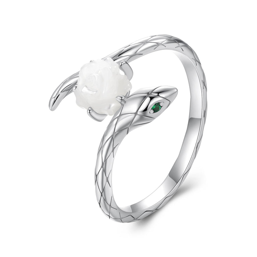 925 Sterling Silver White Gold Plated Ring with Cubic Zirconia for Women