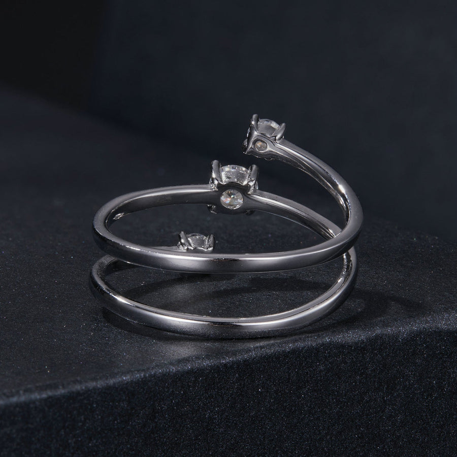 925 Sterling Silver 3mm Moissanite Ring for Women