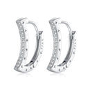 925 Sterling Silver Pave Setting CZ White Gold Plated Earrings for Women
