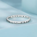 925 Sterling Silver Oxidized 0.18cm Wide Pavé Setting CZ Ring for Women - Size 6.0