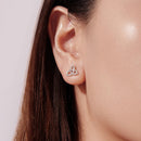 925 Sterling Silver White Gold Plated Pavé CZ Earrings