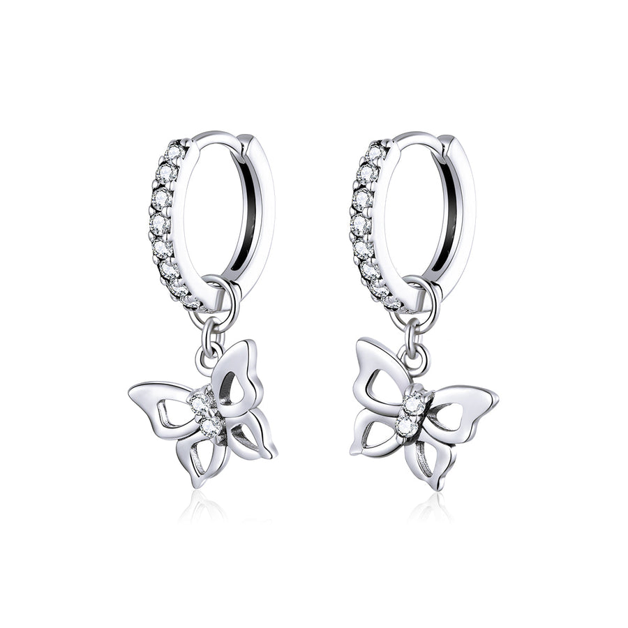 S925 Oxidized Silver Pavé Setting CZ Earrings for Women