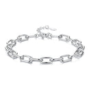 925 Sterling Silver White Gold Plated 15+6cm Adjustable Bracelet for Women